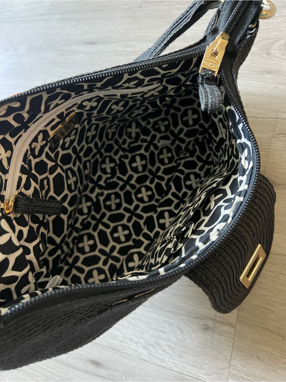 Talbots Black Straw Shoulder Bag - Picture 4 of 5